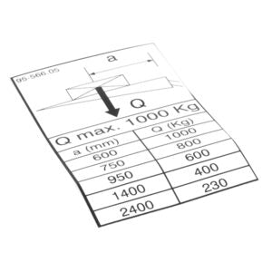 Label 1000 kg MBB-Palfinger - 6013952L