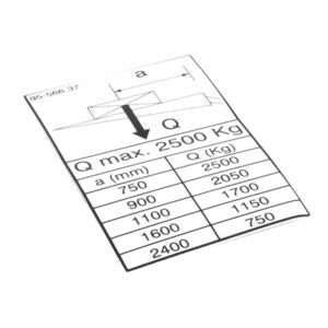 Label 2500 kg MBB-Palfinger - 6013955L