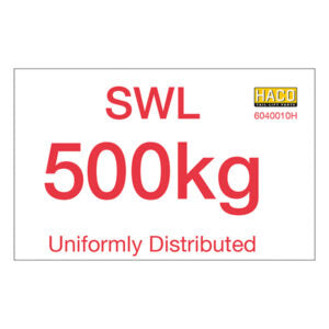 Label SWL 500 kg HACO - 6040010H