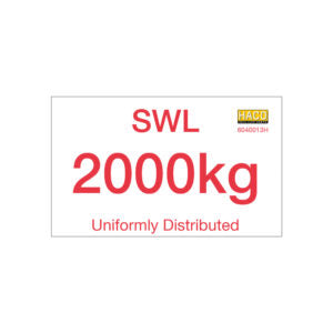 Label SWL 2000 kg HACO - 6040013H