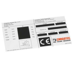 Modelplate with Load diagram AMA - 6006930L