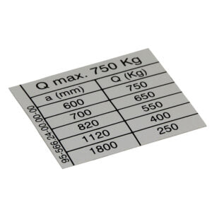 Label 750 kg MBB-Palfinger - 6013951L