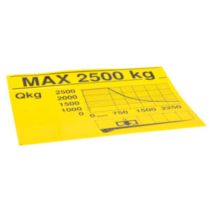 Label diagram 2500 kg Zepro - 6014030L